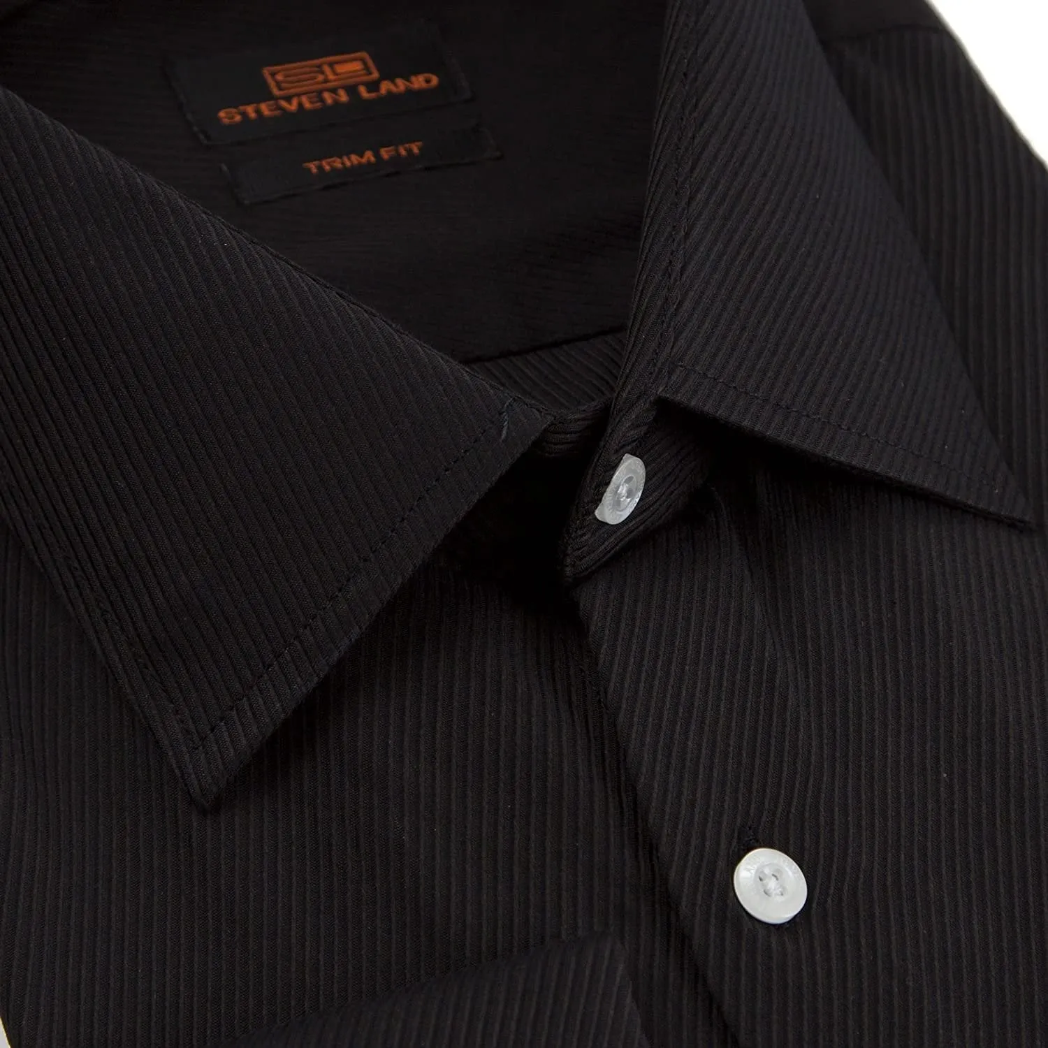 Steven Land Men's Trim-Fit French Cuff Tonal Twill Print Cotton Dress Shirt – CLEARANCE - FINAL SALE
