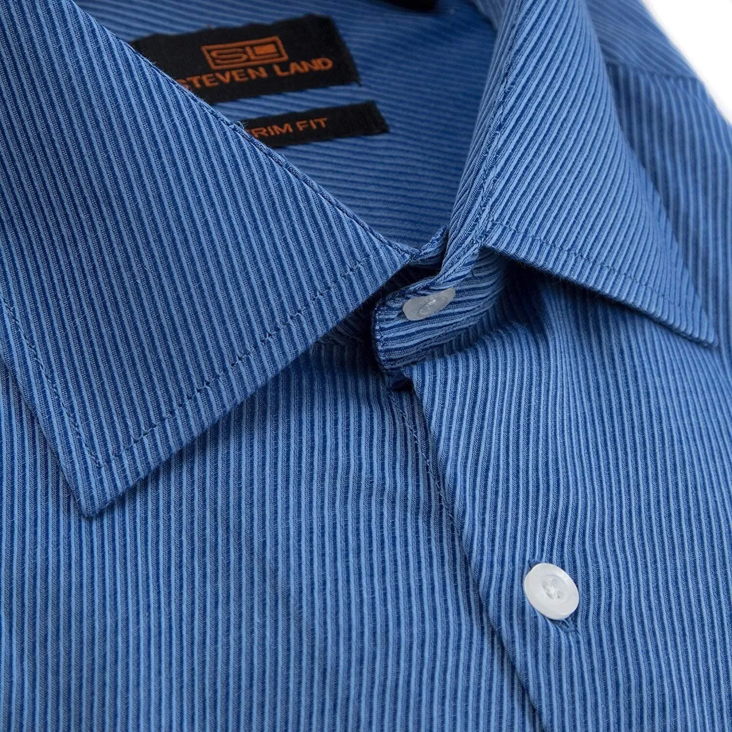 Steven Land Men's Trim-Fit French Cuff Tonal Twill Print Cotton Dress Shirt – CLEARANCE - FINAL SALE