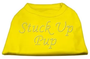 Stuck Up Pup Rhinestone Shirts Yellow Lg (14)