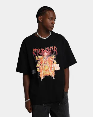 Students Golf Front 9 Fire T-Shirt Black