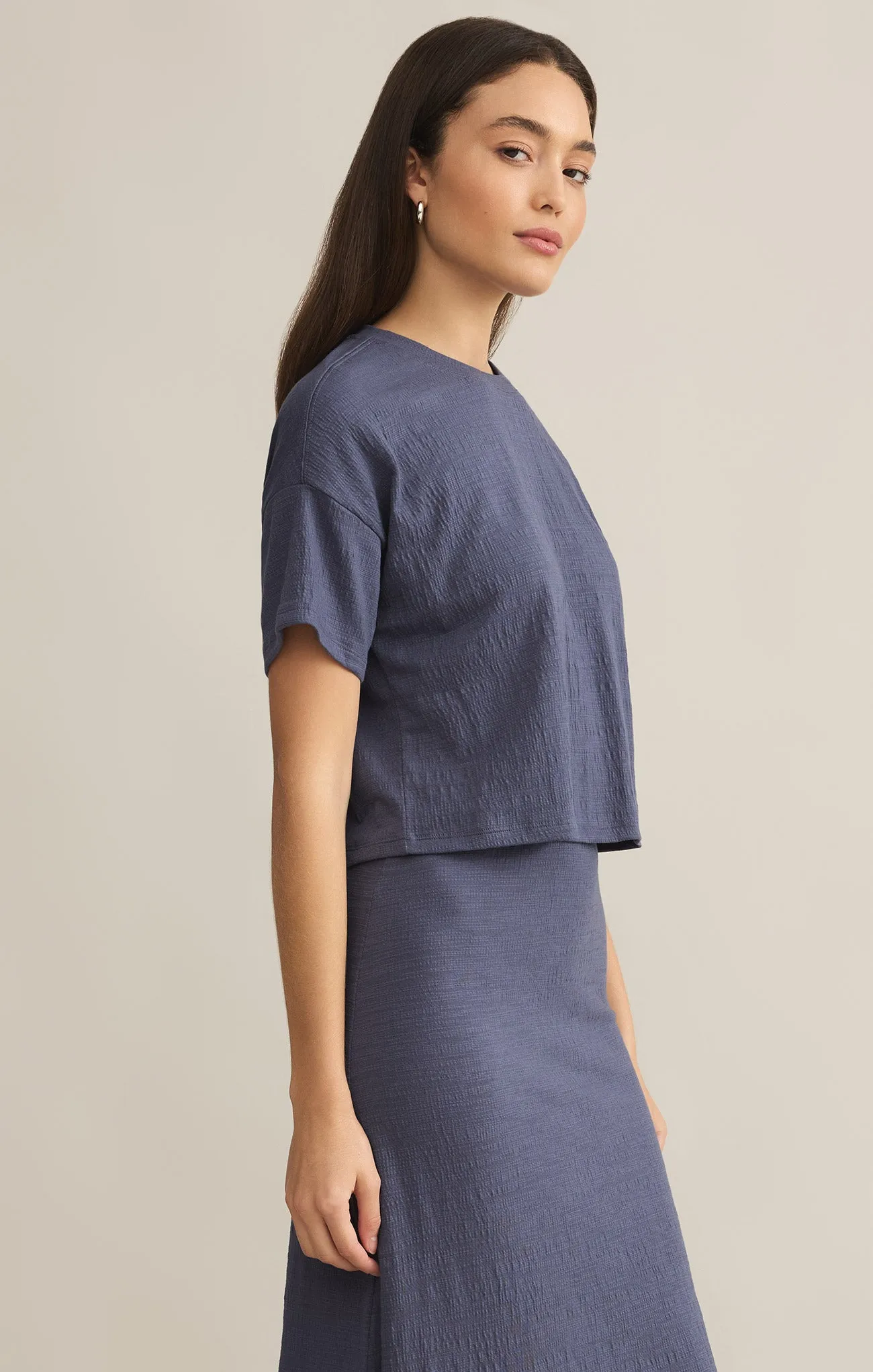 Sway Textured Slub Cropped Tee