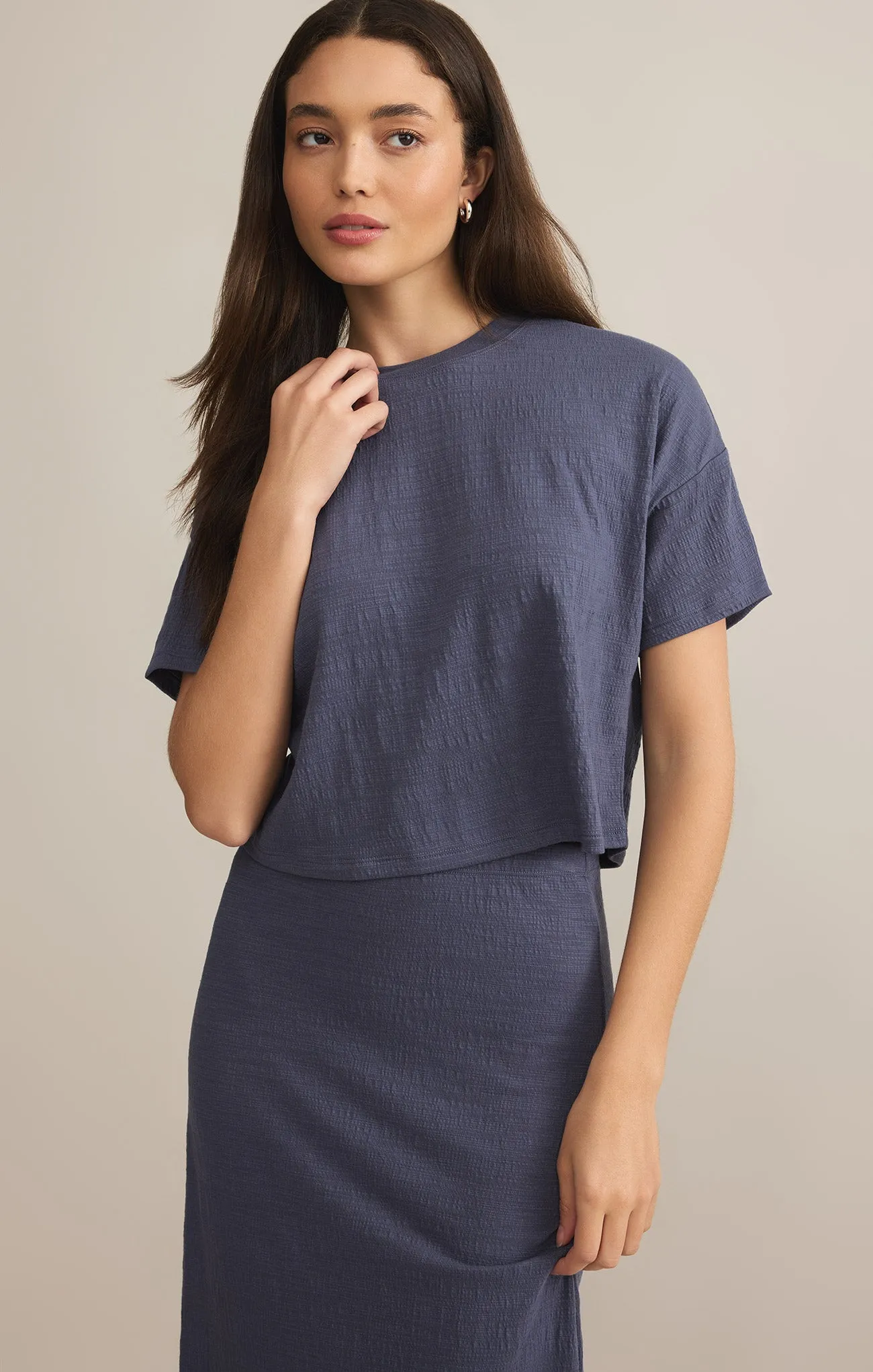 Sway Textured Slub Cropped Tee