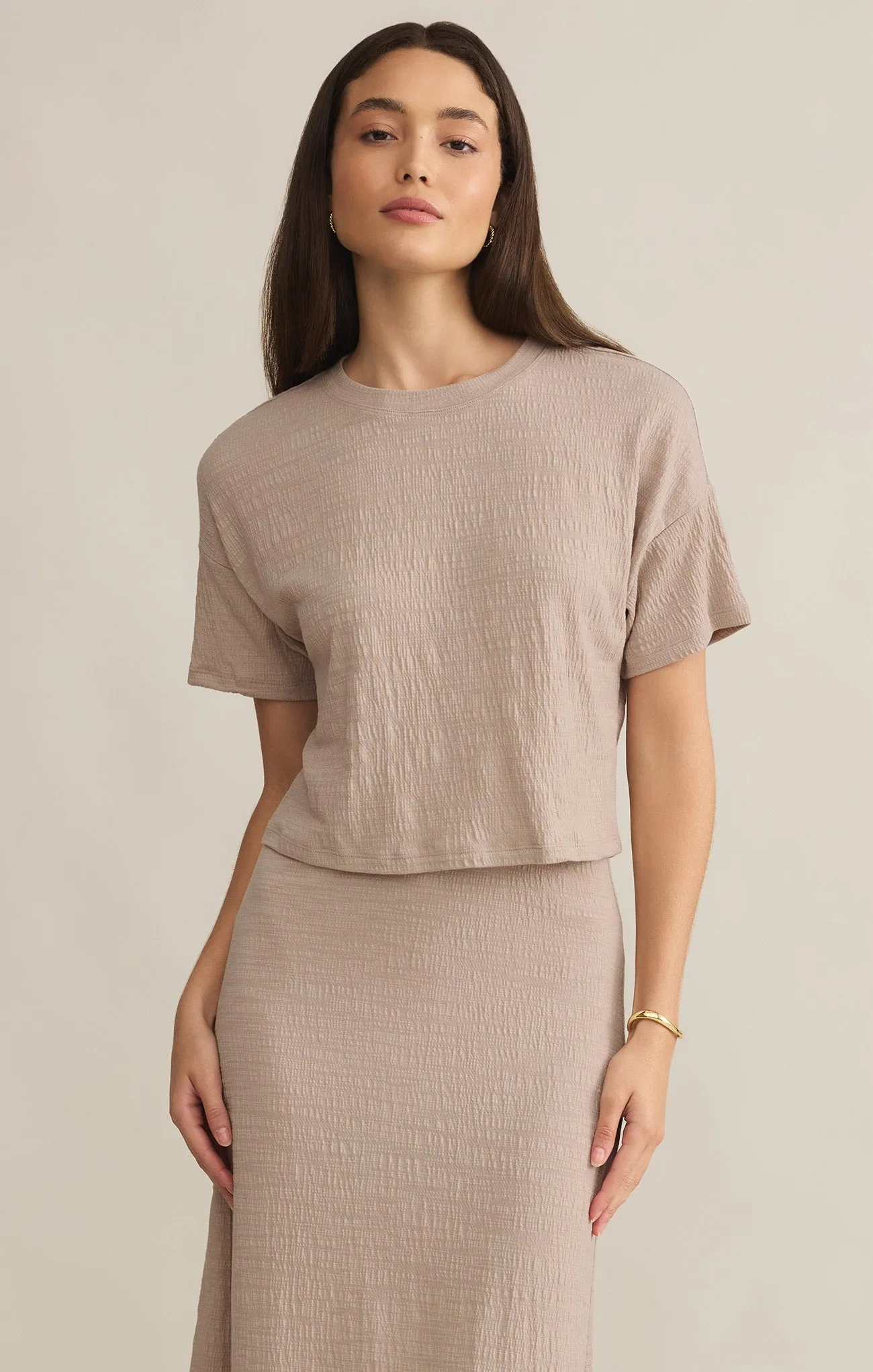Sway Textured Slub Cropped Tee