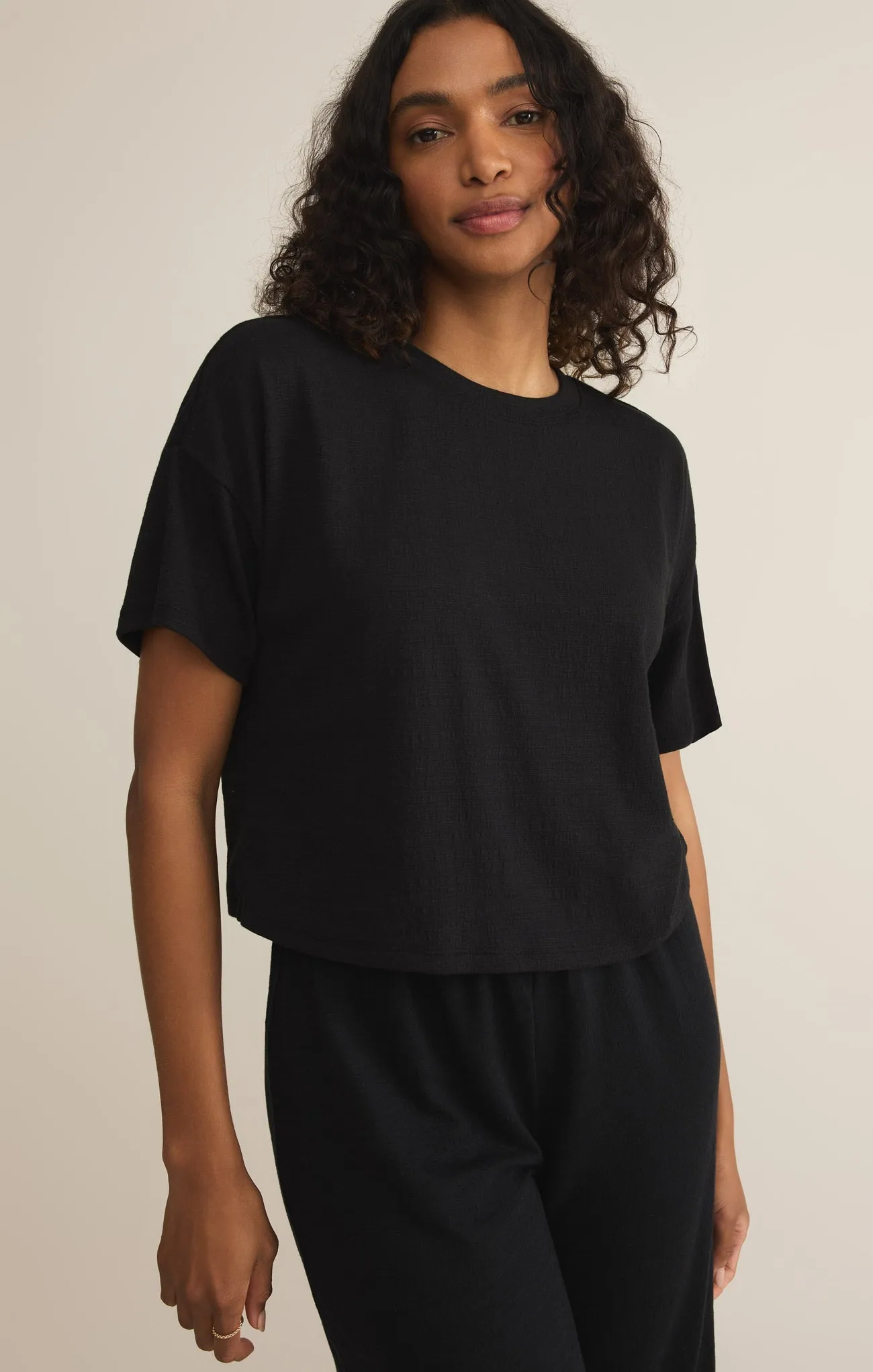 Sway Textured Slub Cropped Tee