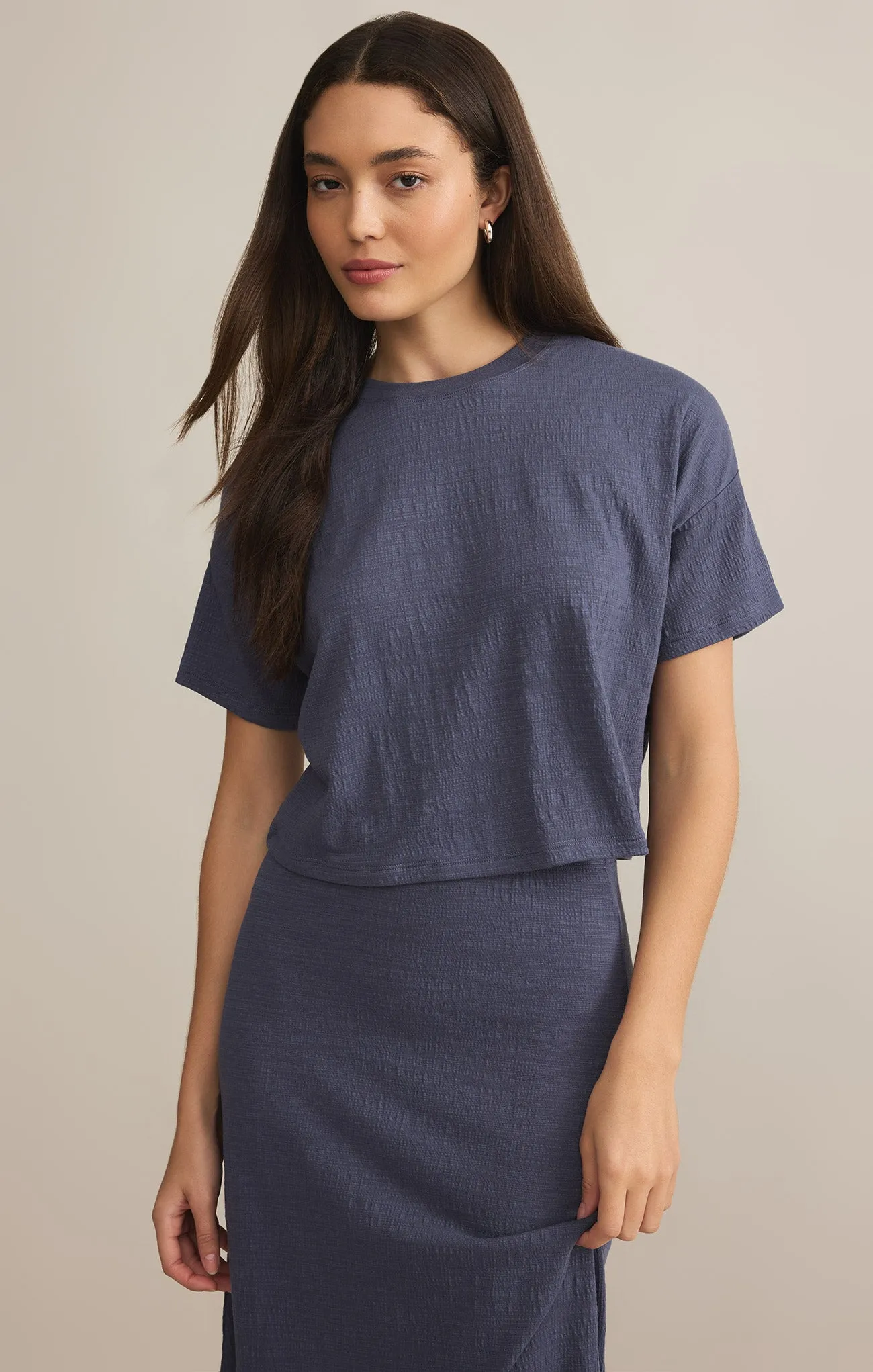 Sway Textured Slub Cropped Tee