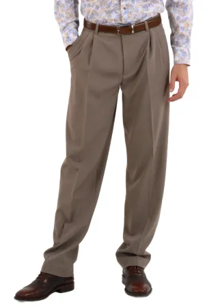 Taupe Tango Pants With Two Pleats