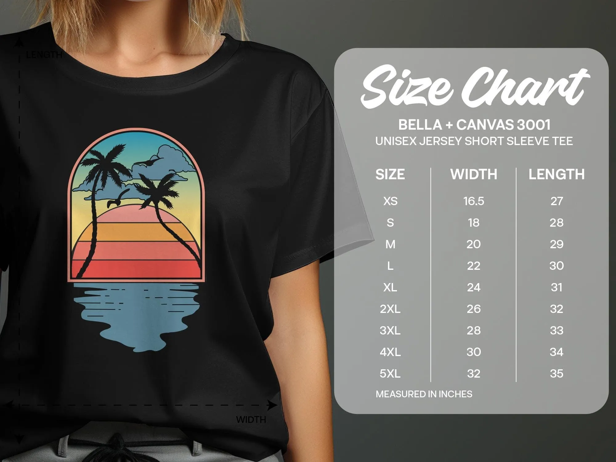 Tropical Sunset Reflection T-Shirt, Retro Palm Tree Design Tee, Retro Sunset Rays Wavy Shirt, Sun Shirt, Retro Sunshine Shirt, Sunset Tee