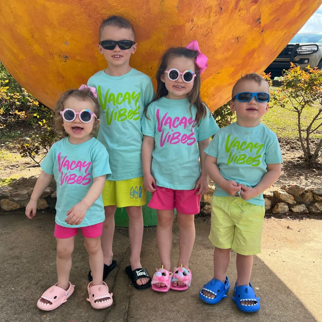 VACAY VIBES (NEON) - Short Sleeve Child Shirt