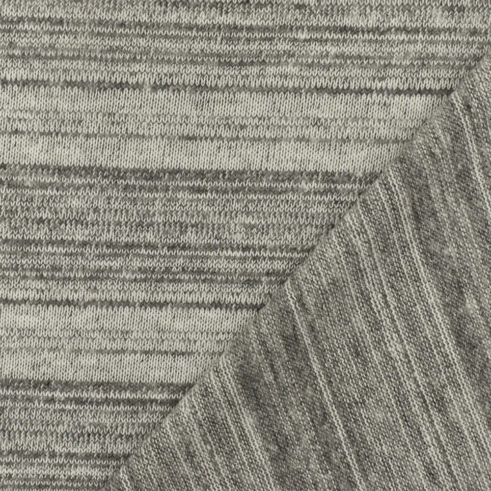 Vintage White-Gray Texture Stripe Stretch Jersey Knit Fabric