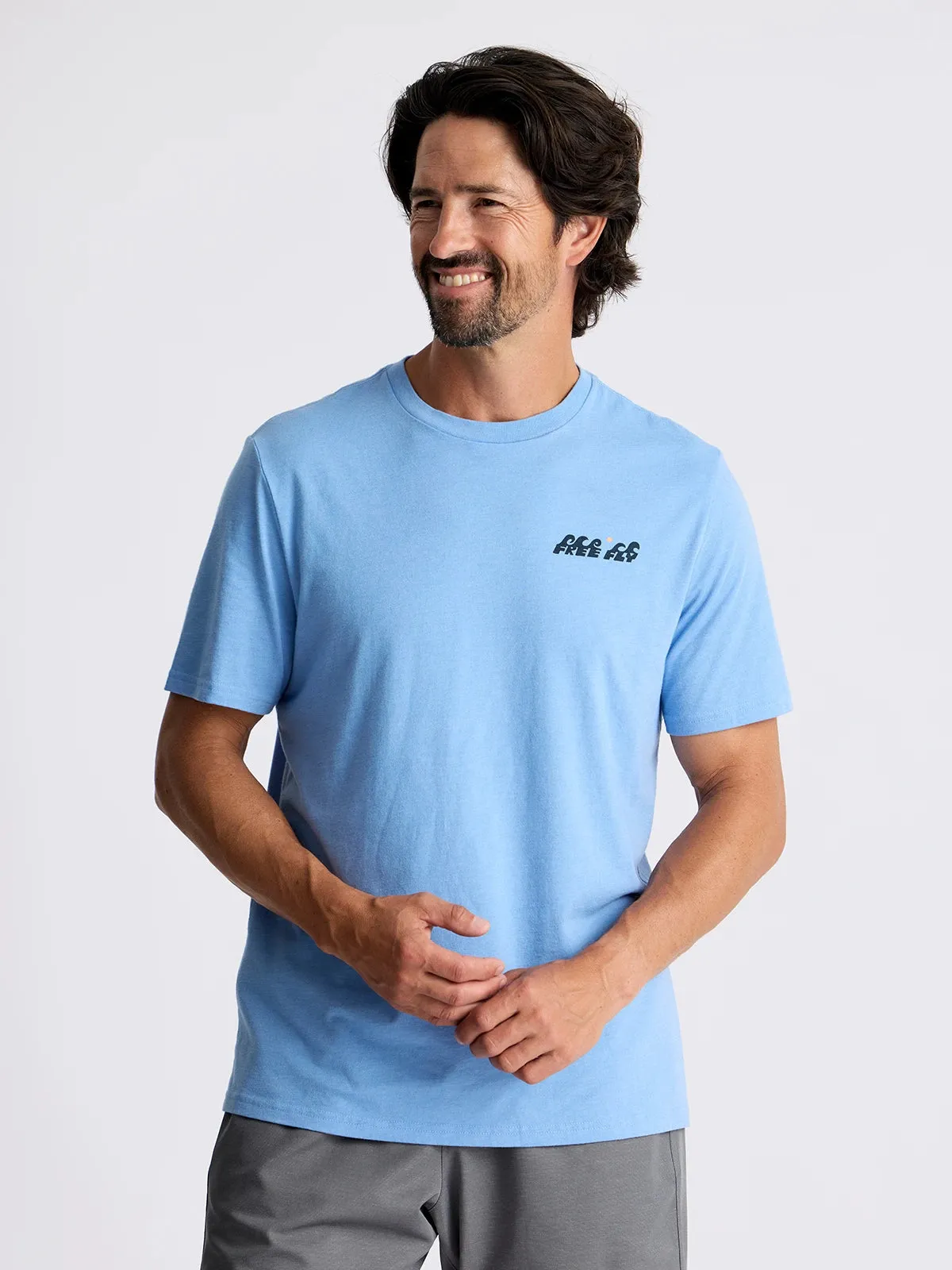 Voyager Tee - Heather Ocean Blue