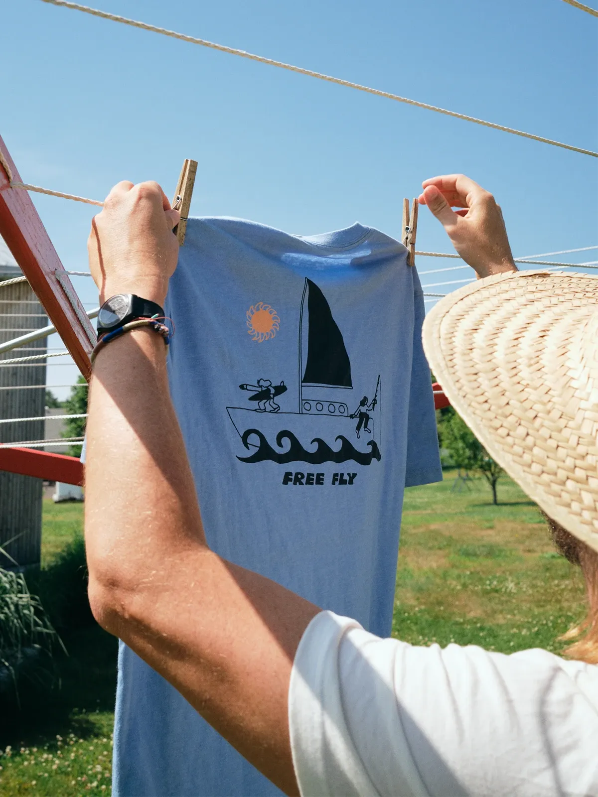 Voyager Tee - Heather Ocean Blue