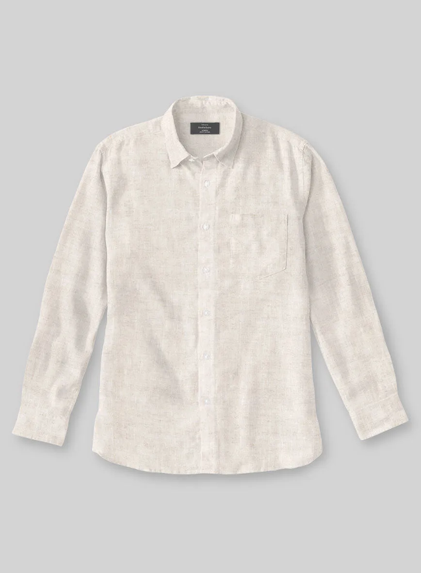 Washed Light Beige Linen Shirt