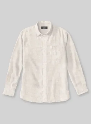 Washed Light Beige Linen Shirt