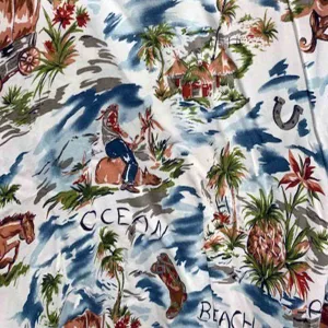 Women’s Blue Western Hawaiian Print Long Sleeve Shirt Women’s Blue Western Hawaiian Print Long Sleeve Shirt