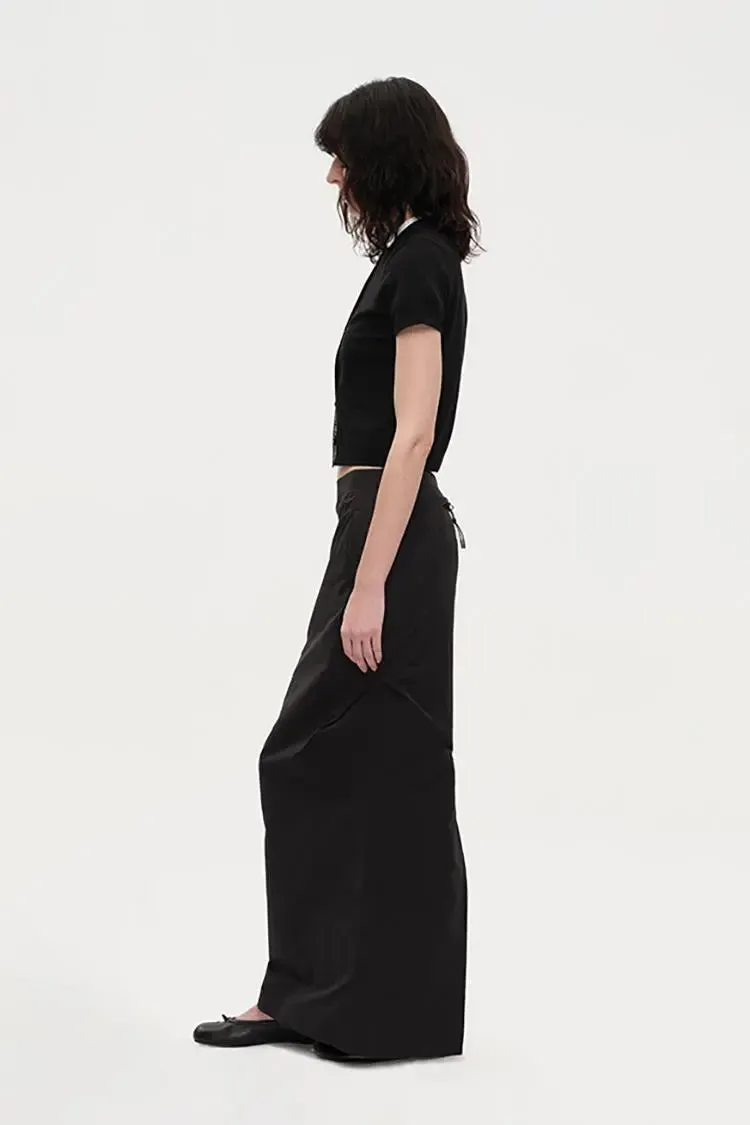 Wool Cropped Cardigan with Ribbed Trims