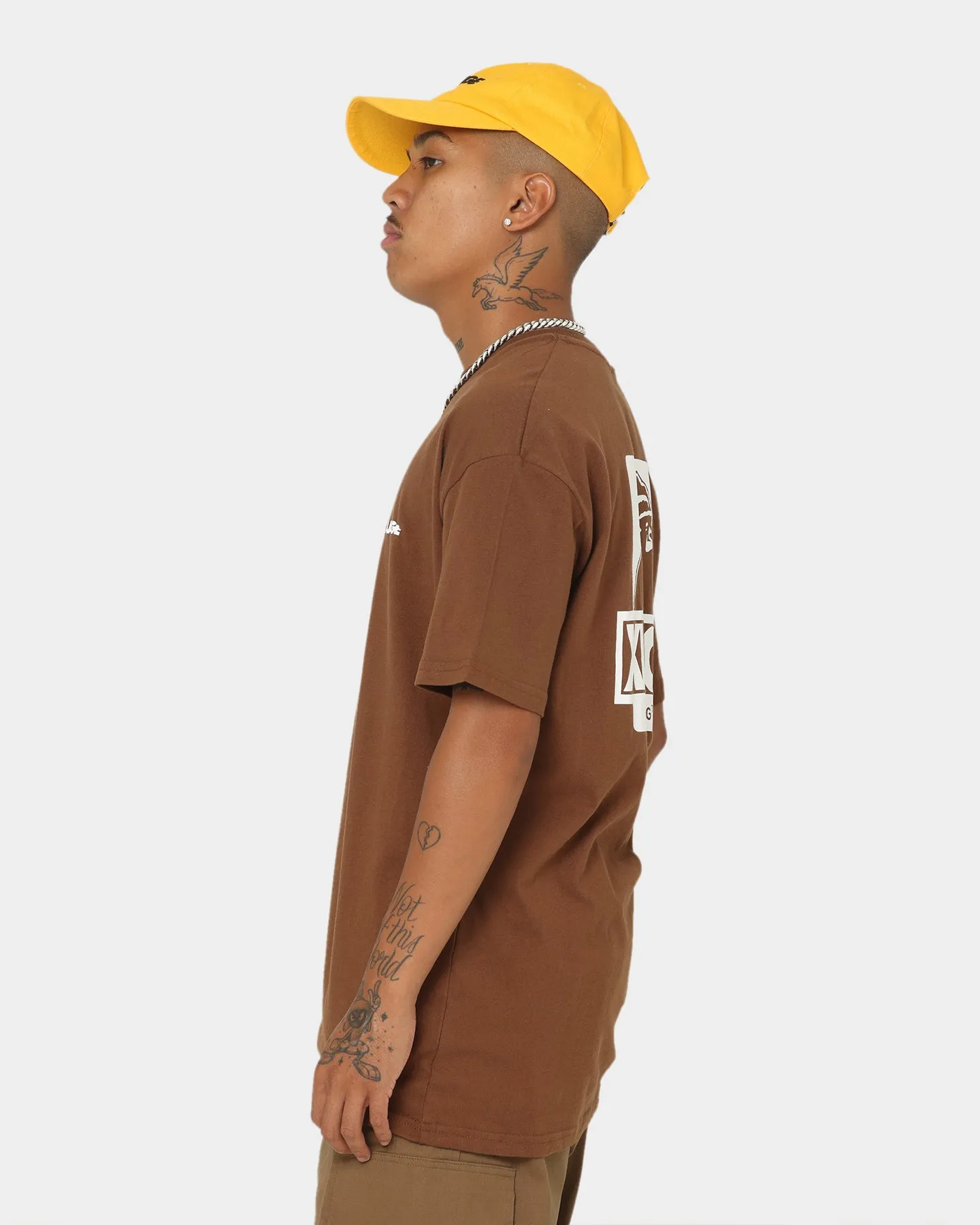 XLARGE 91 Text T-Shirt Brown/White