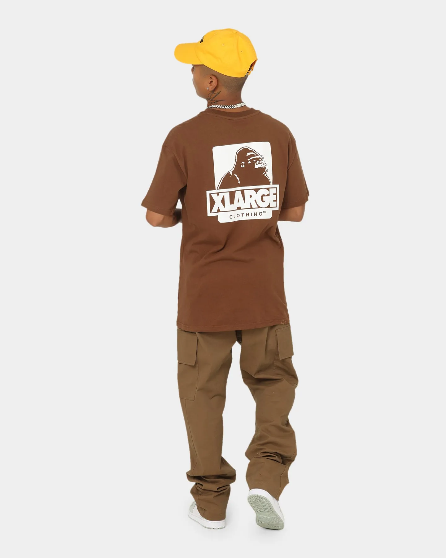 XLARGE 91 Text T-Shirt Brown/White